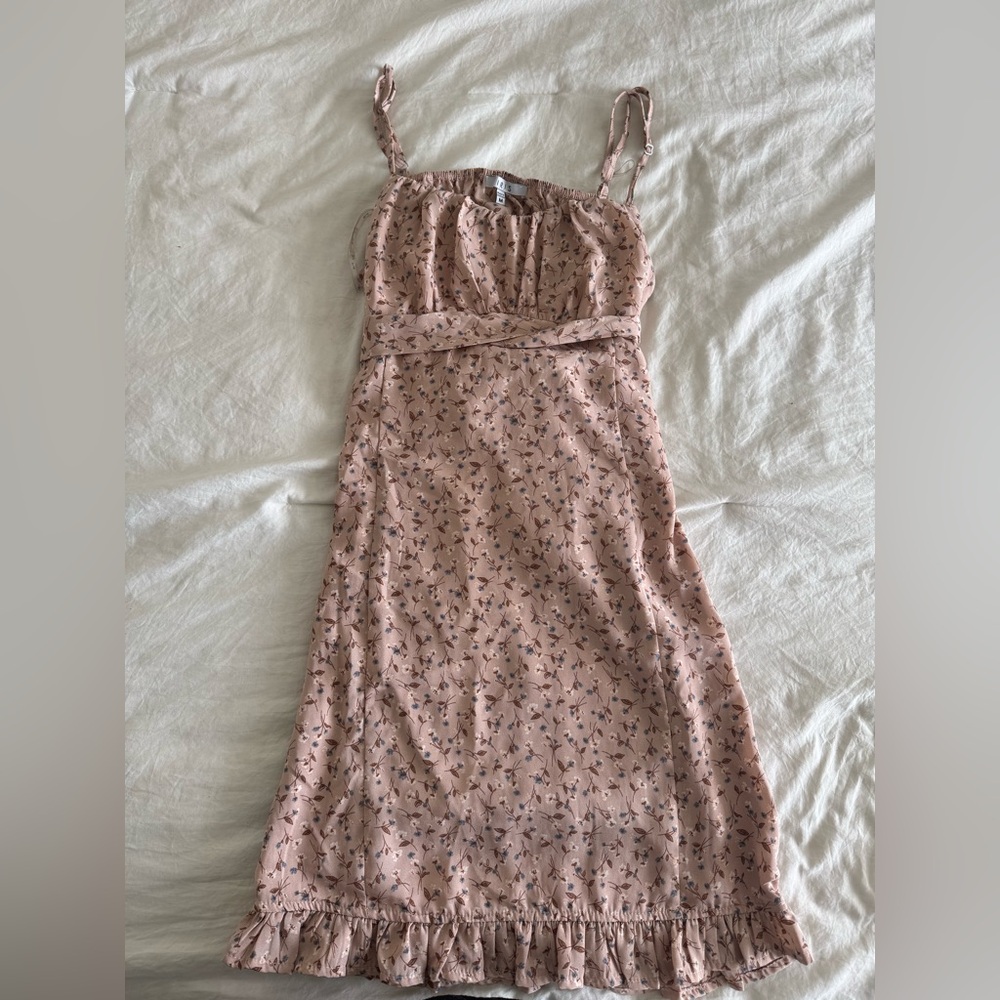 Floral Pink Spaghetti Strap Dress